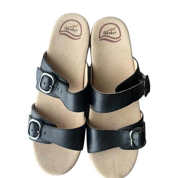 Dansko Sophie Sandals Women's 42 US 11.5-12 Slides Black Leather - 9841022200 - Picture 3 of 8